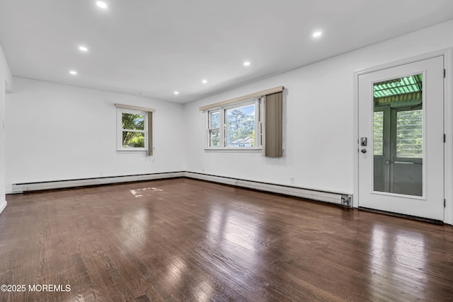 1324 Sixth Ave, Toms River, NJ 08757 - empty room with a baseboard radiator, wood finished floors, and recessed lighting