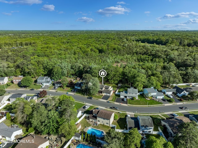 16 Markwood Dr, Howell, NJ 07731 - aerial view of property's location with a heavily wooded area and nearby suburban area