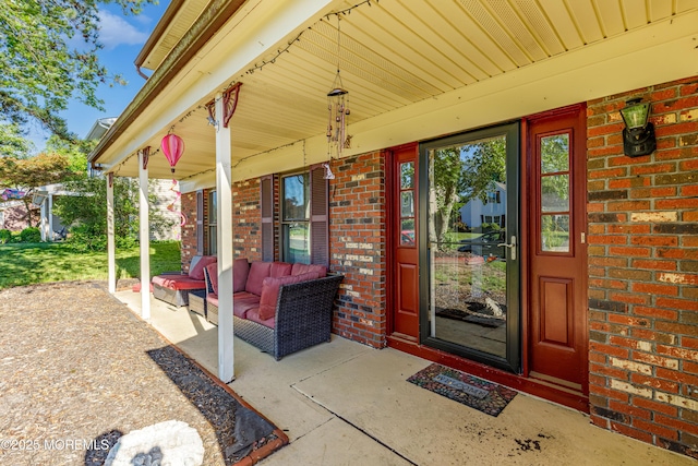 16 Markwood Dr, Howell, NJ 07731 - doorway to property featuring a porch and brick siding