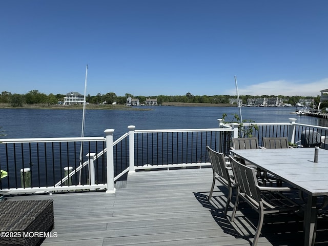660 Fairview Ln, Forked River, NJ 08731 - dock with outdoor dining space and a deck with water view