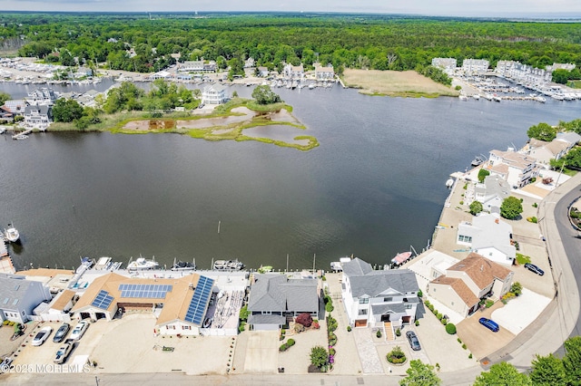 660 Fairview Ln, Forked River, NJ 08731 - aerial view of residential area with a nearby body of water and a forest