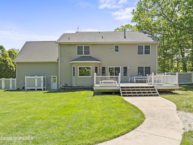 274 Beachview Ave, Manahawkin, NJ 08050 - rear view of property featuring a wooden deck