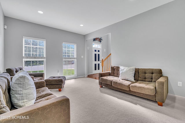 707 Cedar Point Ct, Toms River, NJ 08753 - carpeted living room with recessed lighting and baseboards
