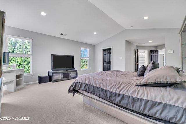 707 Cedar Point Ct, Toms River, NJ 08753 - carpeted bedroom featuring vaulted ceiling, recessed lighting, and baseboards