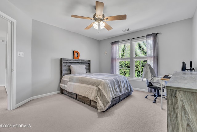 707 Cedar Point Ct, Toms River, NJ 08753 - bedroom with carpet floors, baseboards, an office area, and ceiling fan