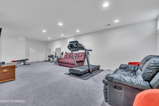 707 Cedar Point Ct, Toms River, NJ 08753 - workout area featuring recessed lighting, carpet, and baseboards