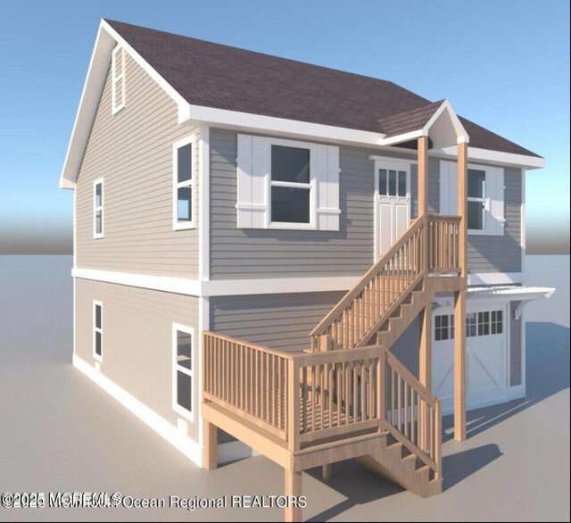 151 Shore Dr, Brick, NJ 08723 - view of front of home with stairway and roof with shingles