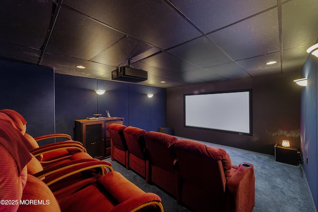 10 Emma Ln, Jackson, NJ 08527 - carpeted home theater room featuring recessed lighting and a paneled ceiling