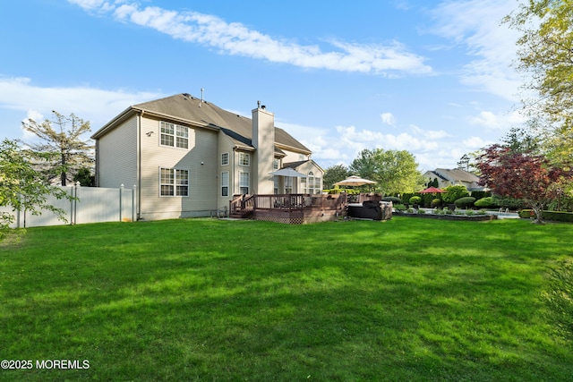 10 Emma Ln, Jackson, NJ 08527 - rear view of property featuring a deck and a chimney