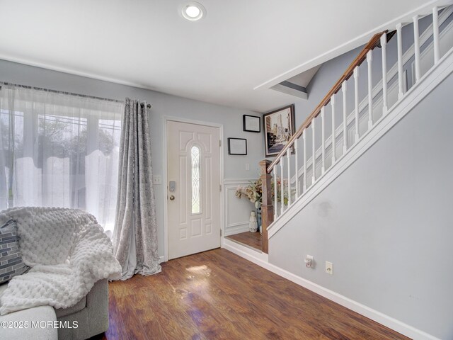 30 Mountain Ave, Hazlet, NJ 07730 - entrance foyer featuring stairway and wood finished floors