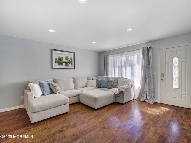 30 Mountain Ave, Hazlet, NJ 07730 - living area with wood finished floors, recessed lighting, and baseboards