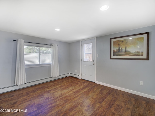 30 Mountain Ave, Hazlet, NJ 07730 - foyer entrance with wood finished floors, plenty of natural light, recessed lighting, baseboards, and baseboard heating