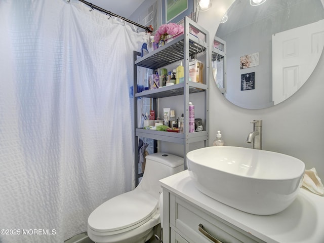 30 Mountain Ave, Hazlet, NJ 07730 - full bath with toilet, vanity, and a shower with shower curtain