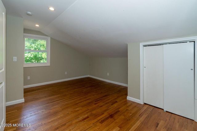 21 Wickatunk Rd, Manalapan, NJ 07726 - additional living space featuring wood finished floors, lofted ceiling, baseboards, and recessed lighting