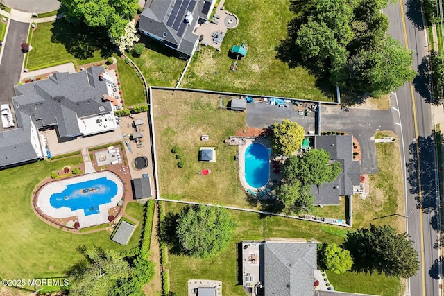 21 Wickatunk Rd, Manalapan, NJ 07726 - aerial overview of property's location with a pool area and property parcel outlined