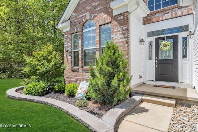 24 Beach Haven Way, Waretown, NJ 08758 - entrance to property featuring brick siding and a lawn