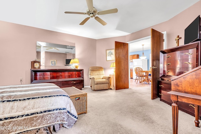 184 Pulaski Blvd, Toms River, NJ 08757 - carpeted bedroom featuring freestanding refrigerator and ceiling fan