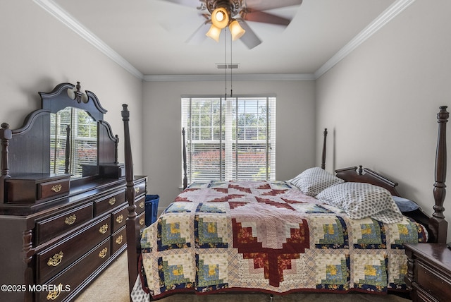 100 Middlesex Blvd Unit 144, Plainsboro, NJ 08536 - bedroom with light colored carpet, ornamental molding, and a ceiling fan