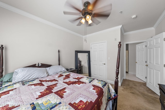 100 Middlesex Blvd Unit 144, Plainsboro, NJ 08536 - carpeted bedroom with ornamental molding, baseboards, and ceiling fan