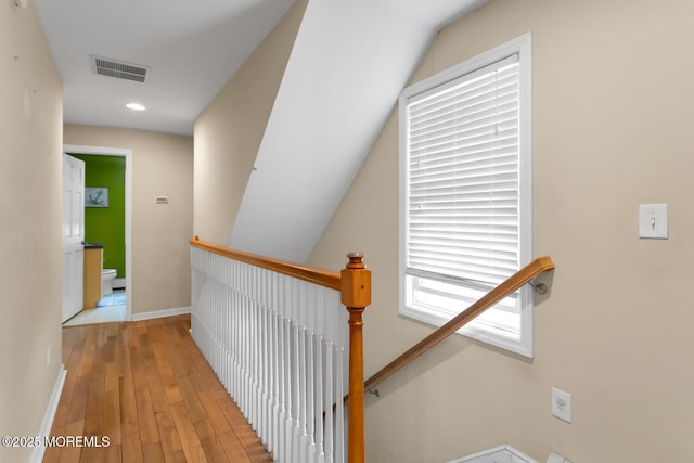 300 Lareine Ave, Bradley Beach, NJ 07720 - hall featuring wood-type flooring, recessed lighting, healthy amount of natural light, and an upstairs landing