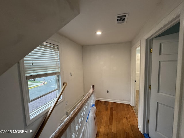 300 Lareine Ave, Bradley Beach, NJ 07720 - hallway featuring wood finished floors, recessed lighting, and an upstairs landing