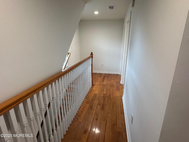 300 Lareine Ave, Bradley Beach, NJ 07720 - hallway featuring hardwood / wood-style floors, recessed lighting, and an upstairs landing