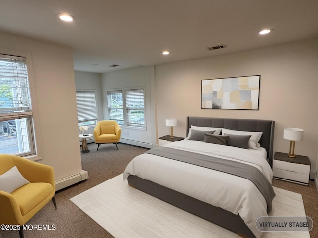 300 Lareine Ave, Bradley Beach, NJ 07720 - bedroom with carpet, baseboard heating, and recessed lighting