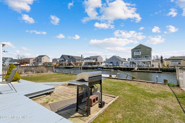 131 S Commodore Dr, Little Egg Harbor, NJ 08087 - dock area featuring a residential view, a patio area, and a deck with water view