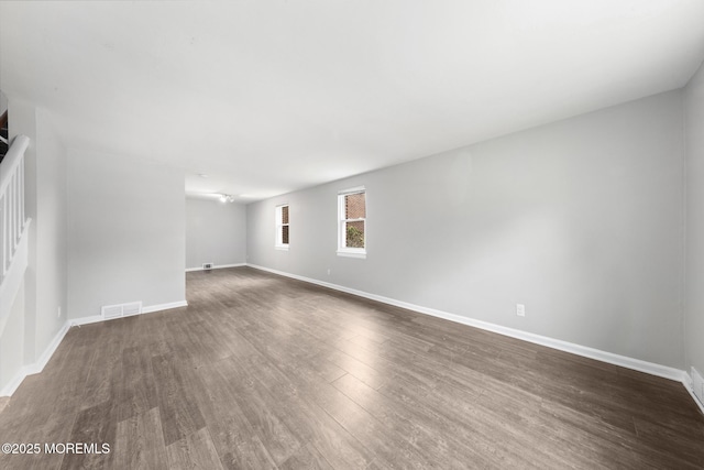 317 Bath Ave Unit 2, Long Branch, NJ 07740 - spare room with dark wood-style floors and baseboards