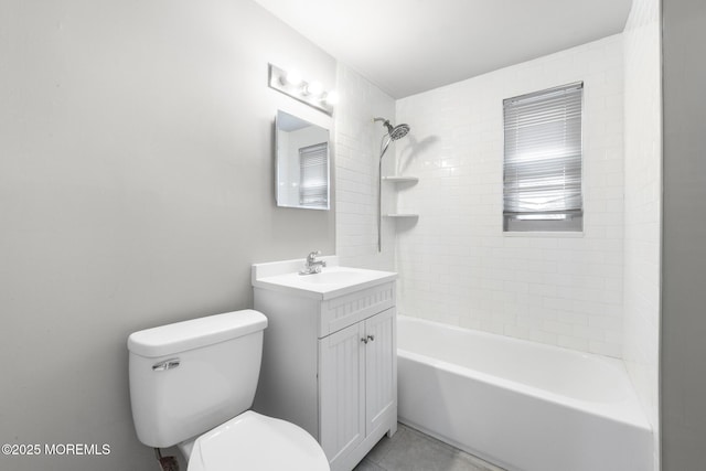 317 Bath Ave Unit 2, Long Branch, NJ 07740 - bathroom with toilet, vanity, washtub / shower combination, and tile patterned flooring