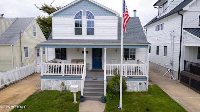 308 16th Ave, Belmar, NJ 07719 - view of front of home with covered porch and a shingled roof