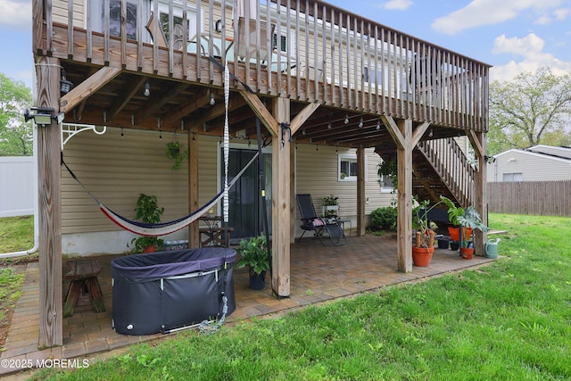 1117 Ruby Dr, Toms River, NJ 08753 - view of patio featuring a wooden deck and stairway