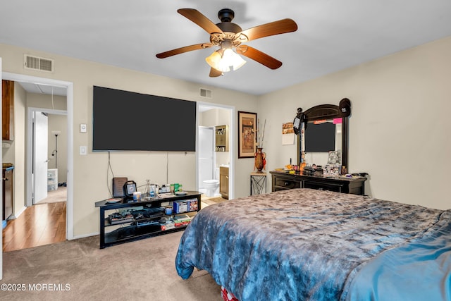846 Winchester Ct Unit A, Manchester, NJ 08759 - carpeted bedroom with attic access, ensuite bathroom, and ceiling fan