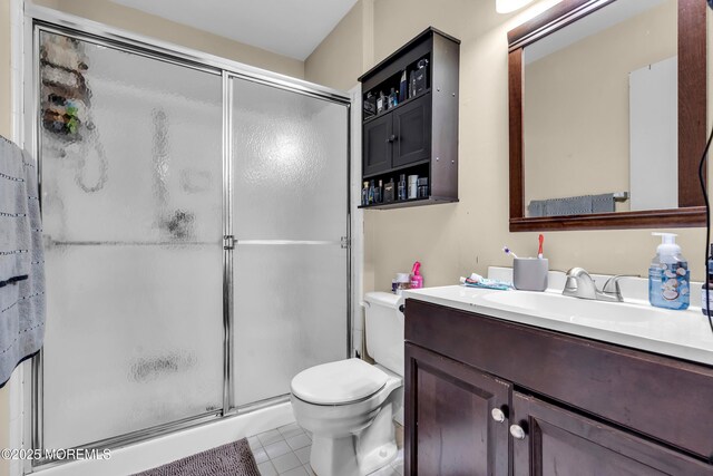 846 Winchester Ct Unit A, Manchester, NJ 08759 - full bath featuring vanity, a shower stall, toilet, and tile patterned flooring