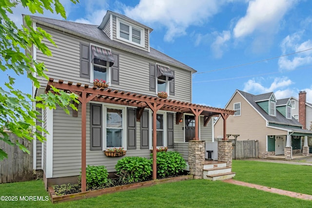 208 Cedar St, Lakehurst, NJ 08733 - american foursquare style home with a pergola