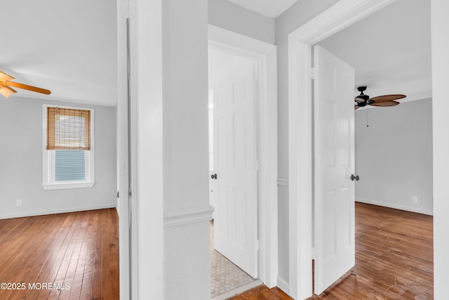 208 Cedar St, Lakehurst, NJ 08733 - hallway with hardwood / wood-style flooring and baseboards