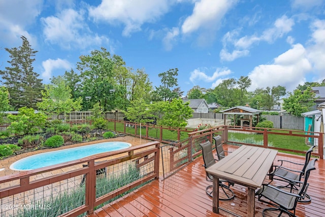 208 Cedar St, Lakehurst, NJ 08733 - wooden terrace with outdoor dining area