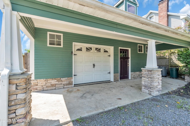 208 Cedar St, Lakehurst, NJ 08733 - entrance to property with stone siding and a porch