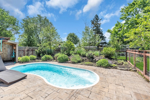 208 Cedar St, Lakehurst, NJ 08733 - view of pool featuring a fenced backyard and a patio area