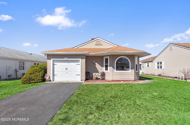 40 Prince Charles Dr, Toms River, NJ 08757 - view of front of house featuring an attached garage, driveway, a front lawn, and a shingled roof