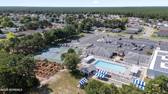 40 Prince Charles Dr, Toms River, NJ 08757 - aerial view of a heavily wooded area and a pool area