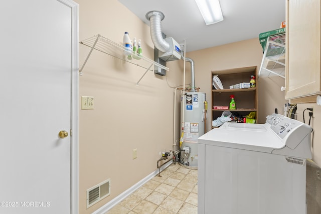 6 Rumford Ct, Jackson, NJ 08527 - washroom with cabinet space, gas water heater, washer and clothes dryer, and baseboards