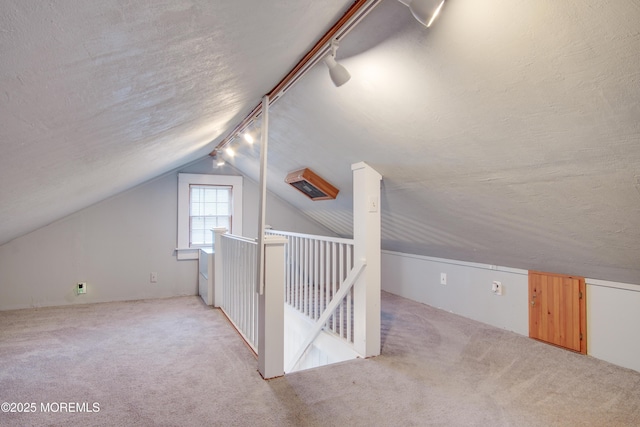 112 Bash Rd, Toms River, NJ 08753 - additional living space featuring carpet, vaulted ceiling, and a textured ceiling