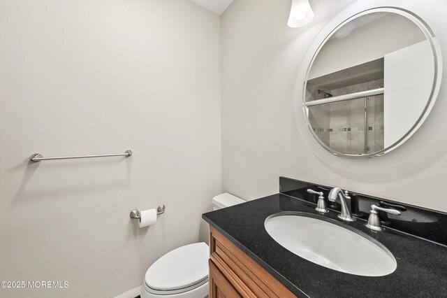 47 Wild Turkey Way Unit E, Manalapan, NJ 07726 - bathroom with vanity, a shower stall, and toilet