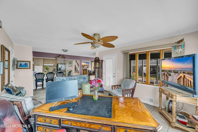 773 Princeton Ave, Brick, NJ 08724 - dining area featuring a ceiling fan and light tile patterned flooring