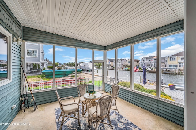 773 Princeton Ave, Brick, NJ 08724 - sunroom featuring a water view, a residential view, and healthy amount of natural light
