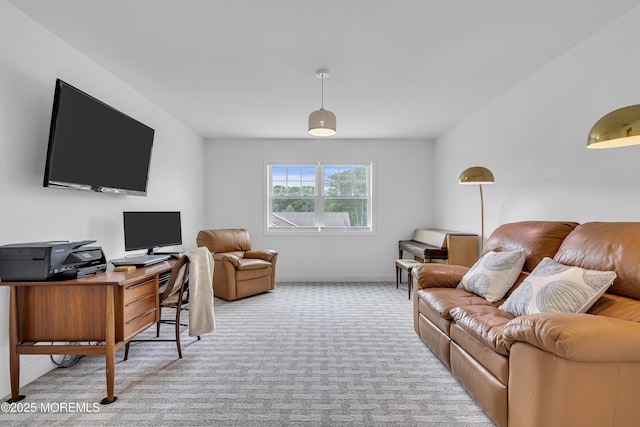 24 Woodview Ln, Cape May Court House, NJ 08210 - living area with carpet floors, a desk, and baseboards