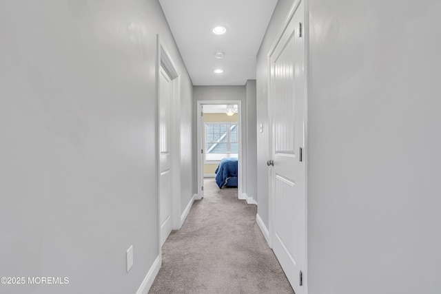 24 Woodview Ln, Cape May Court House, NJ 08210 - hall featuring light carpet, baseboards, and recessed lighting