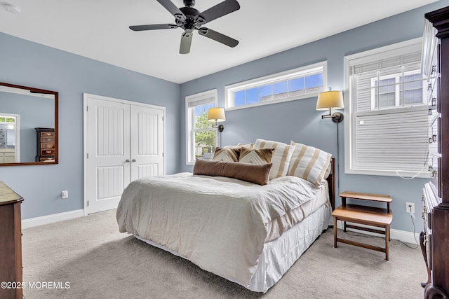 24 Woodview Ln, Cape May Court House, NJ 08210 - carpeted bedroom featuring baseboards, a closet, and a ceiling fan