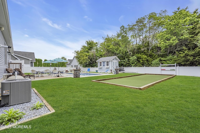 24 Woodview Ln, Cape May Court House, NJ 08210 - view of yard with central air condition unit, a game area, and a patio